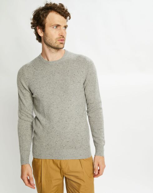 Pull en Cachemire & Laine Meps col rond gris