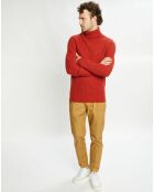 Pull en Laine & Cachemire Noteroule col roulé rouge