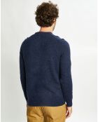 Pull en Cachemire & Laine Meps col rond bleu marine