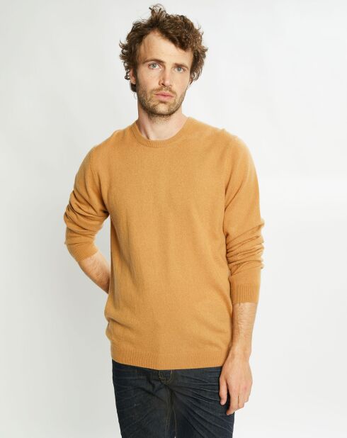 Pull 100% Cachemire Aron col rond beige