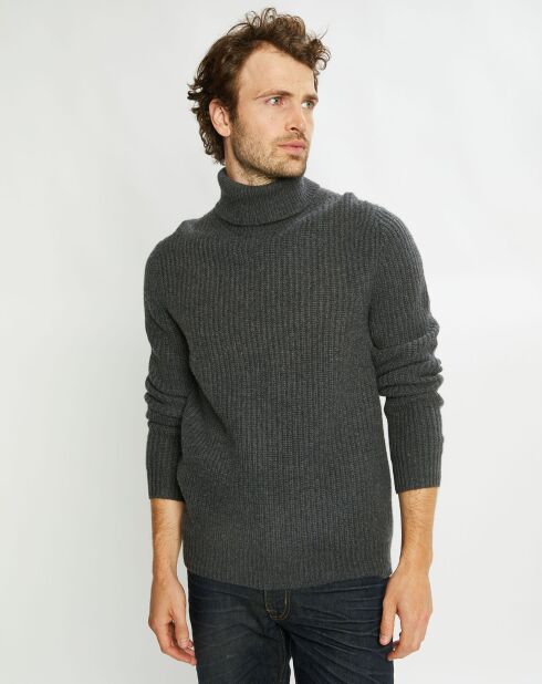 Pull en Laine & Cachemire Noteroule col roulé gris foncé