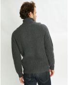 Pull en Laine & Cachemire Noteroule col roulé gris foncé