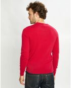 Pull 100% Cachemire Nachron col ras du cou rose foncé