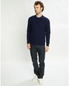 Pull en Laine & Cachemire Poterond col rond bleu marine