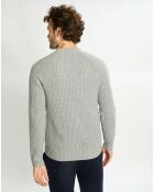 Pull en Laine & Cachemire Poterond col rond gris clair