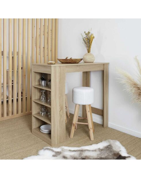 Table de bar mange debout marron - 115x103x50 cm