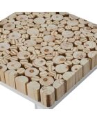 2 Selettes gigognes rondin blanc/marron - 34x90x34 cm