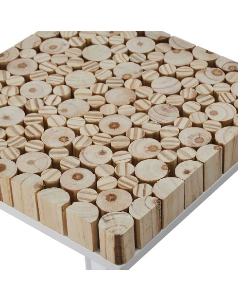 2 Selettes gigognes rondin blanc/marron - 34x90x34 cm