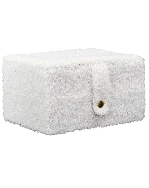 Boite à bijoux bouclette blanche - 11x8x15 cm