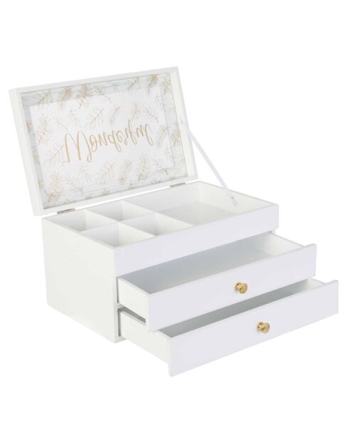Witte juwelendoos - 24x13x15 cm