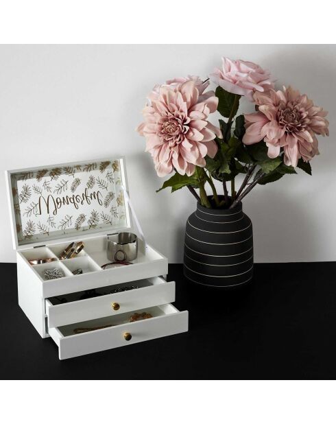 Witte juwelendoos - 24x13x15 cm