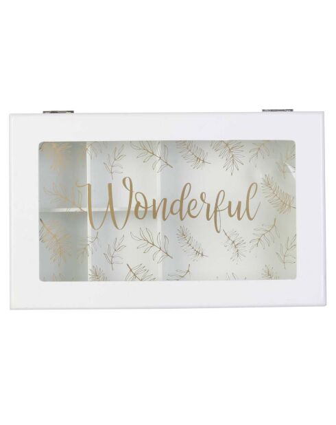 Witte juwelendoos - 24x13x15 cm