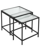 2 Tables gigognes texturées noir/transparent - 40x38x40 cm