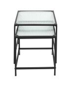 2 Tables gigognes texturées noir/transparent - 40x38x40 cm