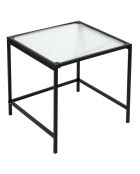 2 Tables gigognes texturées noir/transparent - 40x38x40 cm