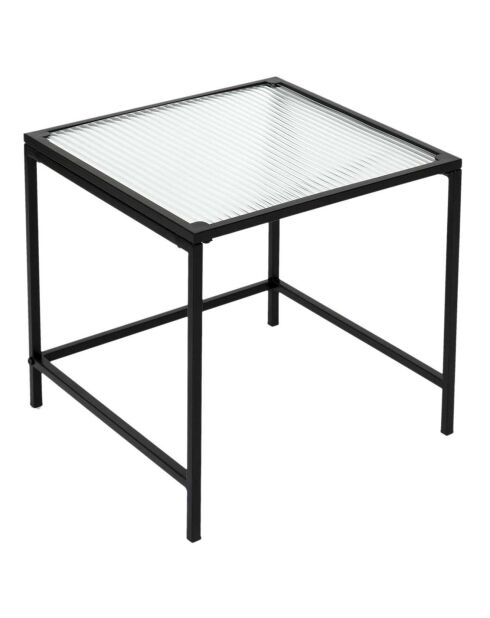 2 Tables gigognes texturées noir/transparent - 40x38x40 cm