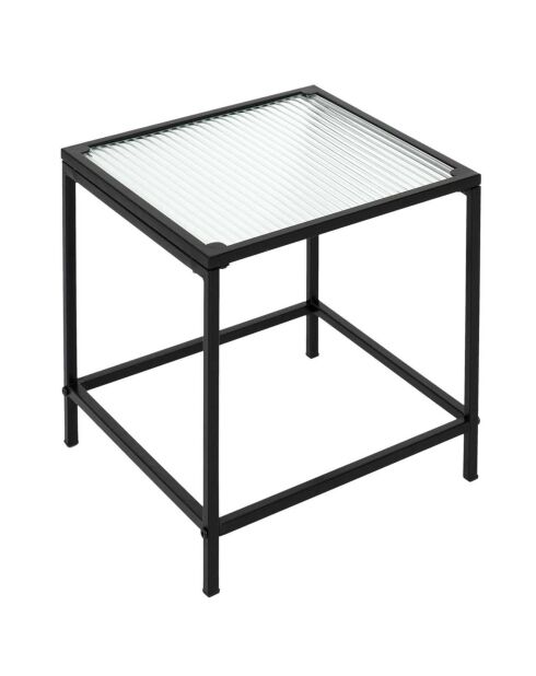 2 Tables gigognes texturées noir/transparent - 40x38x40 cm