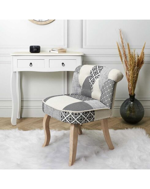 Fauteuil patchwork Eleonor multicolore - 60x68x54 cm