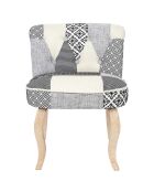 Fauteuil patchwork Eleonor multicolore - 60x68x54 cm