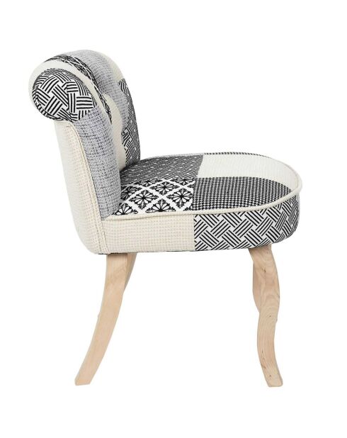Fauteuil patchwork Eleonor multicolore - 60x68x54 cm