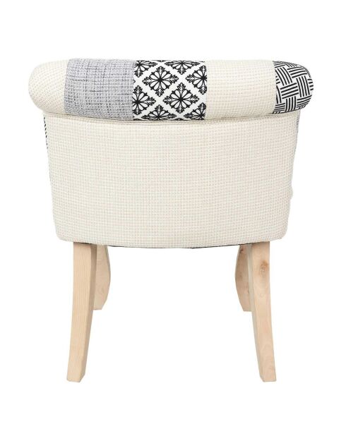 Fauteuil patchwork Eleonor multicolore - 60x68x54 cm