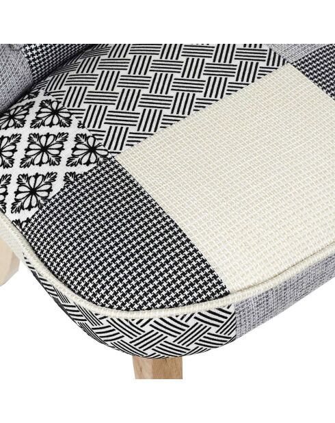 Fauteuil patchwork Eleonor multicolore - 60x68x54 cm
