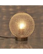 Lampe à poser boule en verre doré/transparent - 20x22x20 cm