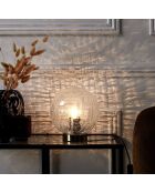 Lampe à poser boule en verre doré/transparent - 20x22x20 cm