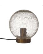 Lampe à poser boule en verre doré/transparent - 20x22x20 cm
