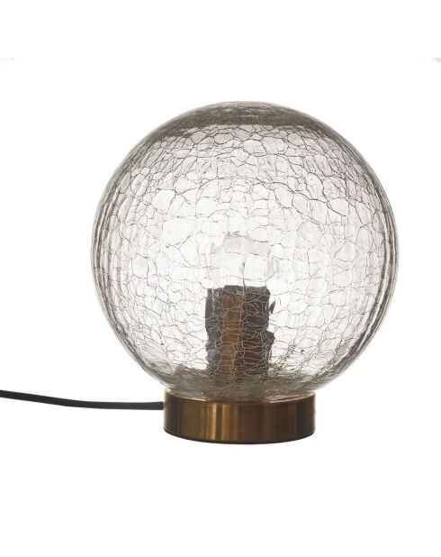 Tafellamp met gouden/transparante glazen bol - 20x22x20 cm