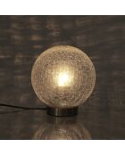 Lampe à poser boule en verre doré/transparent - 20x22x20 cm