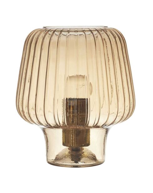 Lampe à poser fumée marron - 18x21x18 cm