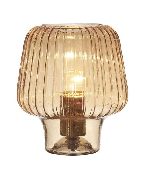 Lampe à poser fumée marron - 18x21x18 cm