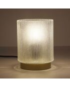 Lampe à poser embossée blanche - 11.5x15x11.5 cm