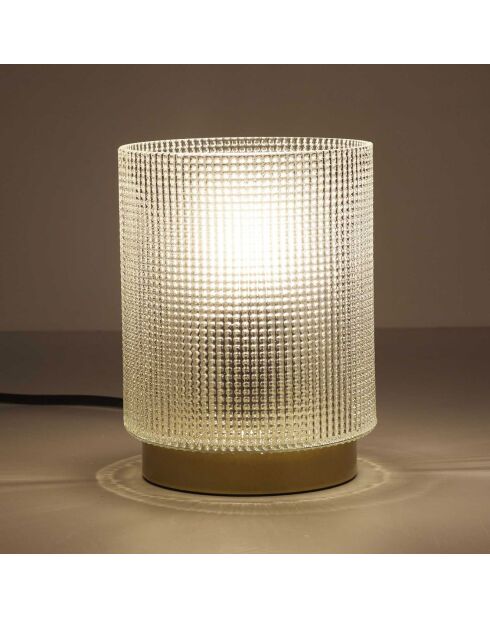 Lampe à poser embossée blanche - 11.5x15x11.5 cm