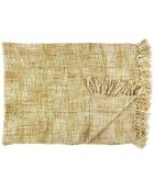 Plaid chunky maille tressée jaune - 125x150 cm