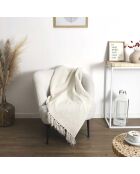 Plaid chenille gauffrée blanc - 125x150 cm