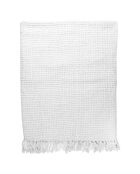 Plaid chenille gauffrée blanc - 125x150 cm