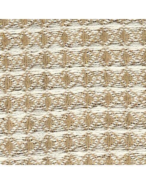 Plaid nid d'abeille beige/gris - 125x150 cm