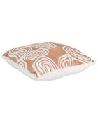Coussin imprimé sherpa Crush blanc/beige - 40x9x40 cm