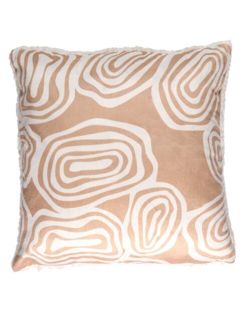 Coussin imprimé sherpa Crush blanc/beige - 40x9x40 cm