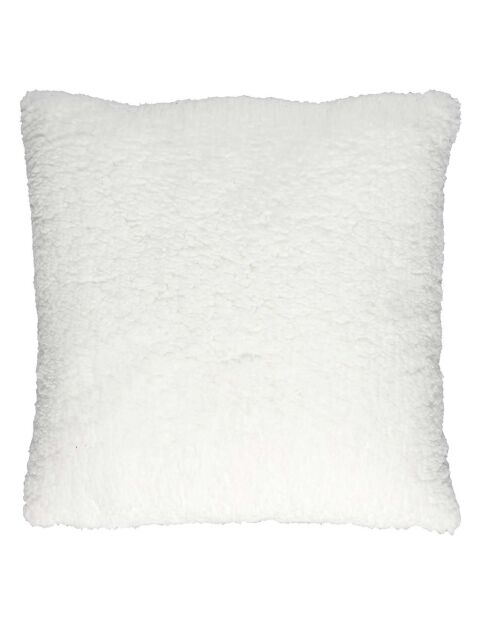 Coussin imprimé sherpa Crush blanc/beige - 40x9x40 cm