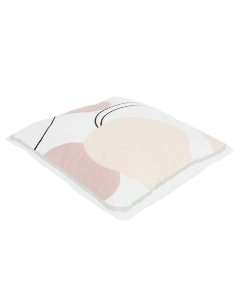 Coussin déhoussable Poésie multicolore - 40x8x40 cm