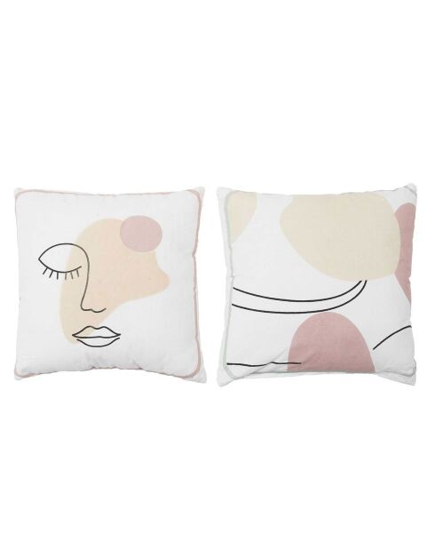 Coussin déhoussable Poésie multicolore - 40x8x40 cm