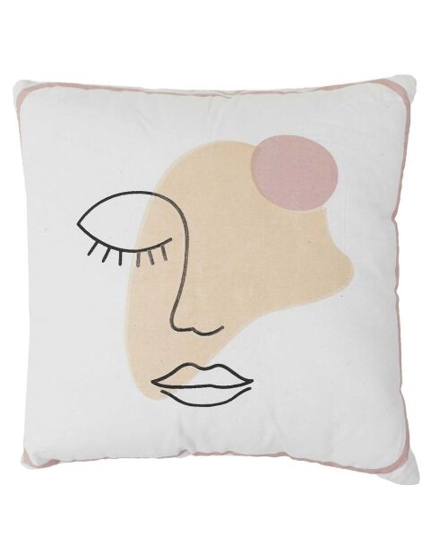 Coussin déhoussable Poésie multicolore - 40x8x40 cm