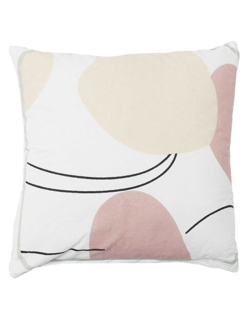 Coussin déhoussable Poésie multicolore - 40x8x40 cm