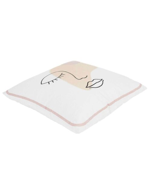 Coussin déhoussable Poésie multicolore - 40x8x40 cm