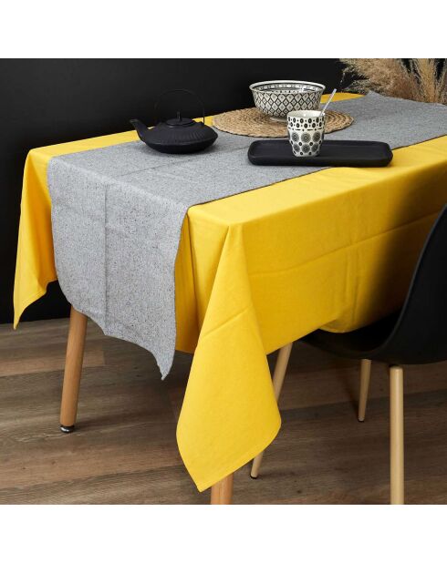 2 Chemins de table en coton verts - 150x50 cm