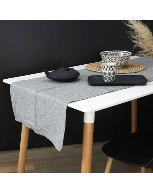2 Chemins de table en coton verts - 150x50 cm