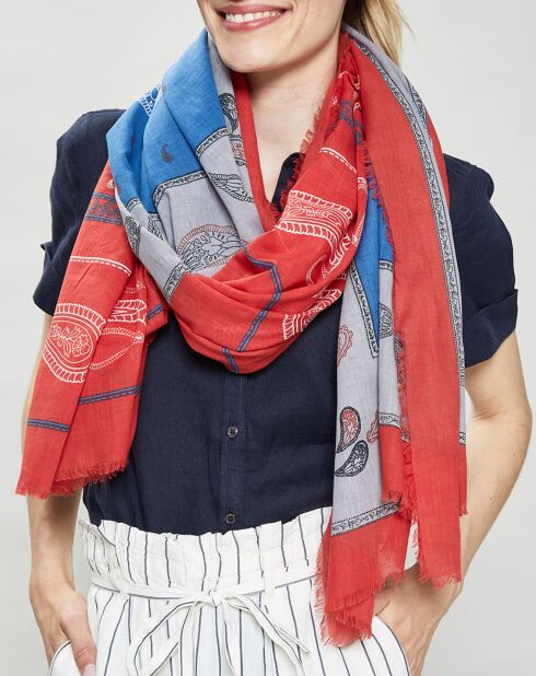 Foulard Béa rouge - 100x200 cm